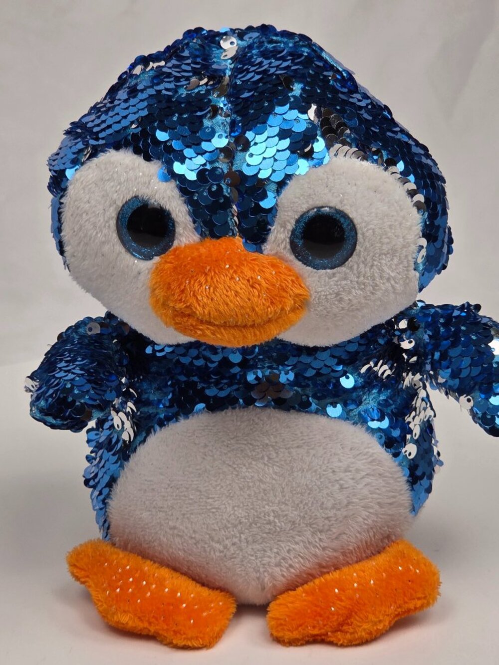 Sequinimals Penguin Blue/ Silver Stuffed Animal Plush Adventure Planet 8"